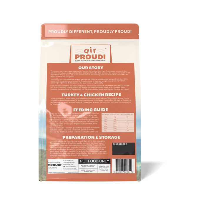 AirProudi Air Dried Dog Food Turkey and Chicken 1kg
