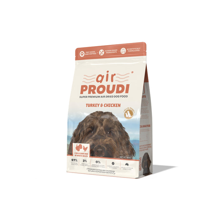 AirProudi Air Dried Dog Food Turkey and Chicken 400g
