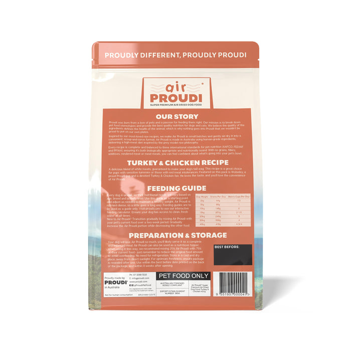 AirProudi Air Dried Dog Food Turkey and Chicken 400g