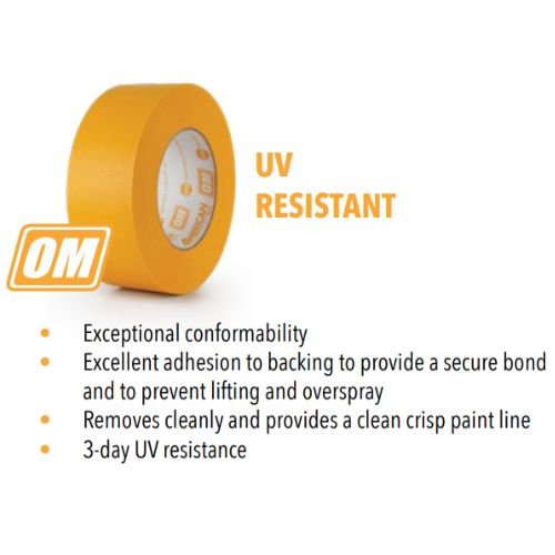 American Orange Mask 36 mm High Temp Masking Tape, Case of 24 -OM36---Eagle National Supply