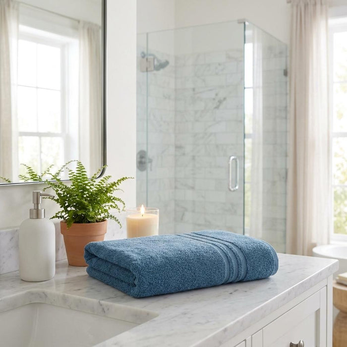 Aqua Turkish Cotton 35" X 66" Bath Sheet