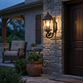 Black And Clear Hammered Dimmable Outdoor Hanging Light With Black And Clear Shades