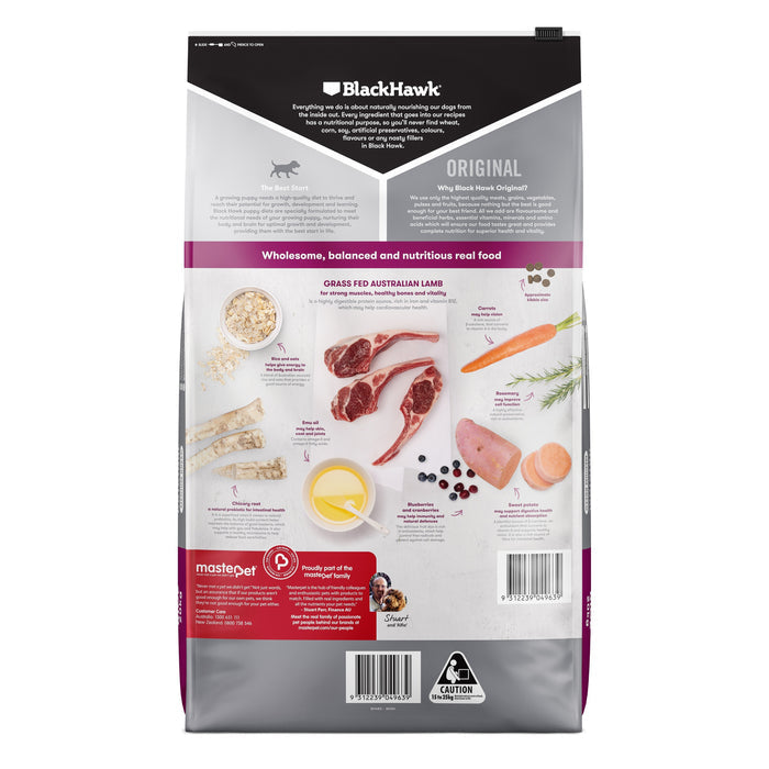 Black Hawk Lamb and Rice Medium Breed Puppy Dry Dog Food 20kg