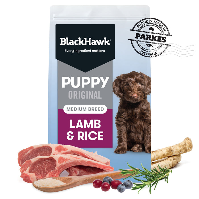 Black Hawk Lamb and Rice Medium Breed Puppy Dry Dog Food 3kg