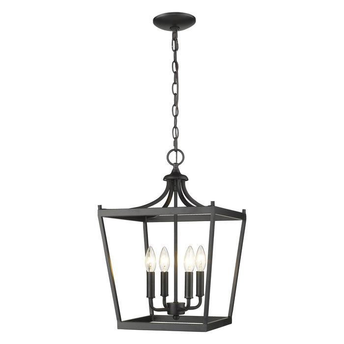 Black Metal Four Light Dimmable Ceiling Light