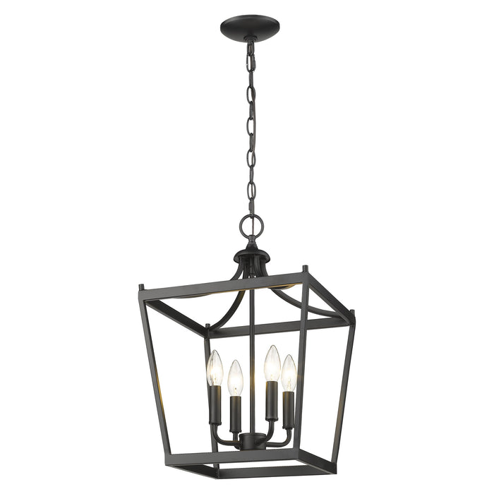 Black Metal Four Light Dimmable Ceiling Light