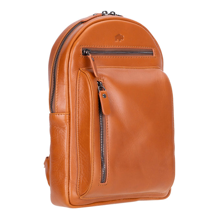 Blake Full‑Grain Leather Crossbody Bag, Tan BlackBrook Case