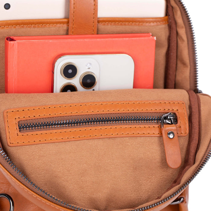 Blake Full‑Grain Leather Crossbody Bag, Tan - BlackBrook Case