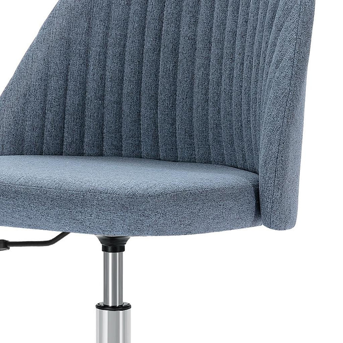 Blue and Silver Adjustable Height Swivel Rolling Office Chair