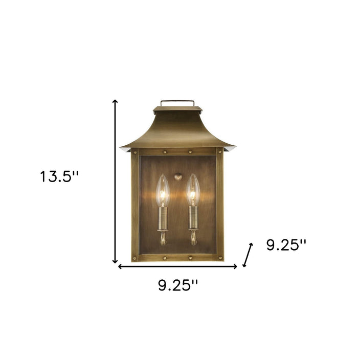 Brass And Clear Two Light Transparent Dimmable Outdoor Hanging Lights With Brass And Clear Shades
