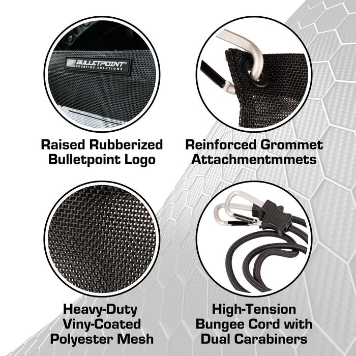 Bulletpoint Spare Tire Hanging Mesh Bag with Dual Carabiner Bungee Cord