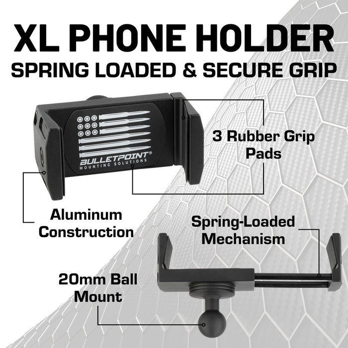 Carbon Fiber/Kevlar Arm and Universal Phone Mount Holder Combo - BASE NOT INCLUDED