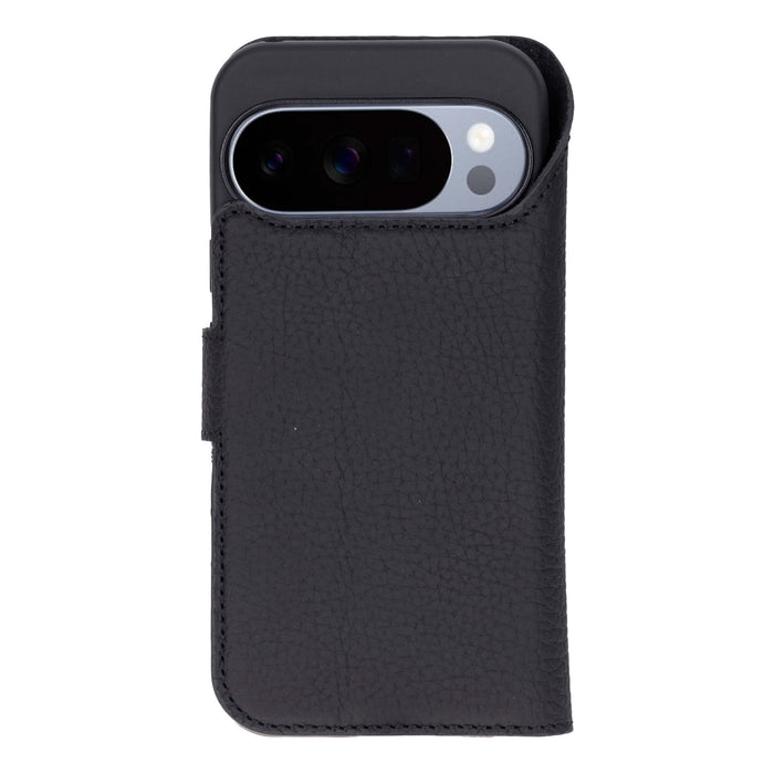 Carter Leather Pixel 10 Detachable Wallet Case, Pebble Black - BlackBrook Case