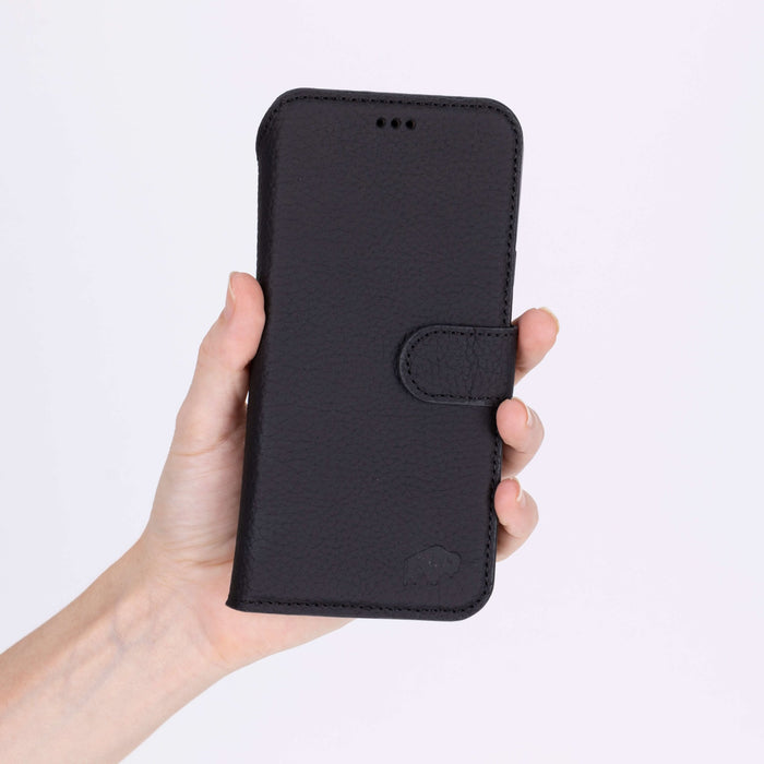 Carter Leather Pixel 10 Detachable Wallet Case, Pebble Black - BlackBrook Case
