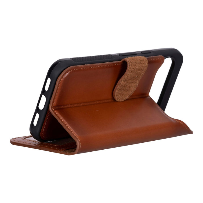 Carter Leather Pixel 10 Detachable Wallet Case, Burnished Tan - BlackBrook Case