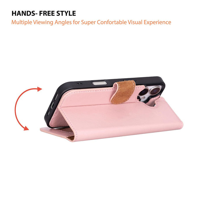 Carter Detachable Leather iPhone 17 Wallet Case, Pink - BlackBrook Case