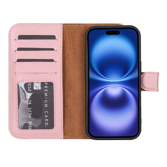 Carter Detachable Leather iPhone 17 Wallet Case, Pink - BlackBrook Case