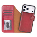 Carter Detachable Leather iPhone 18 Pro Max Wallet Case, Red - BlackBrook Case