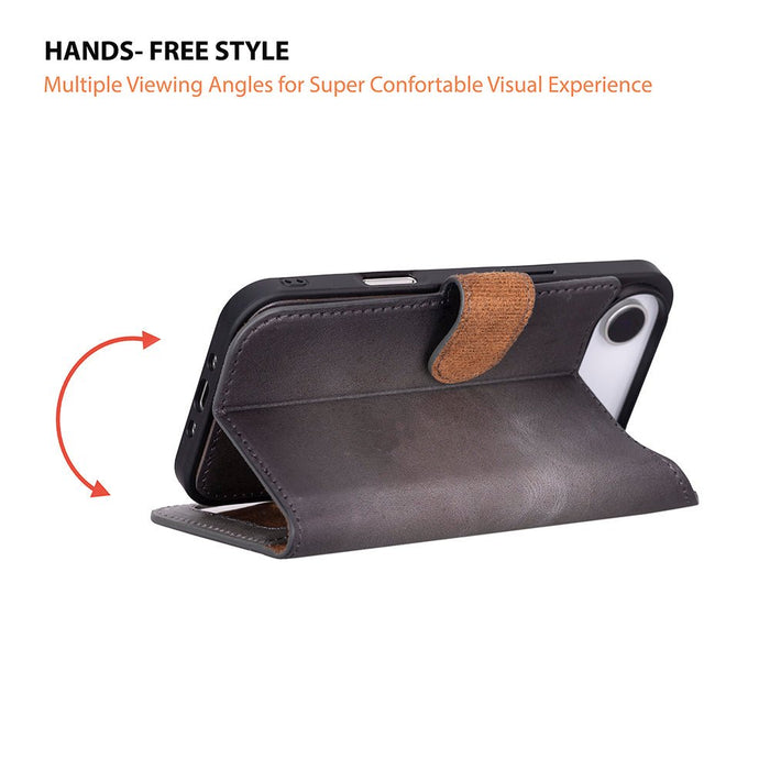 Carter Detachable Leather iPhone Air Wallet Case, Gray - BlackBrook Case