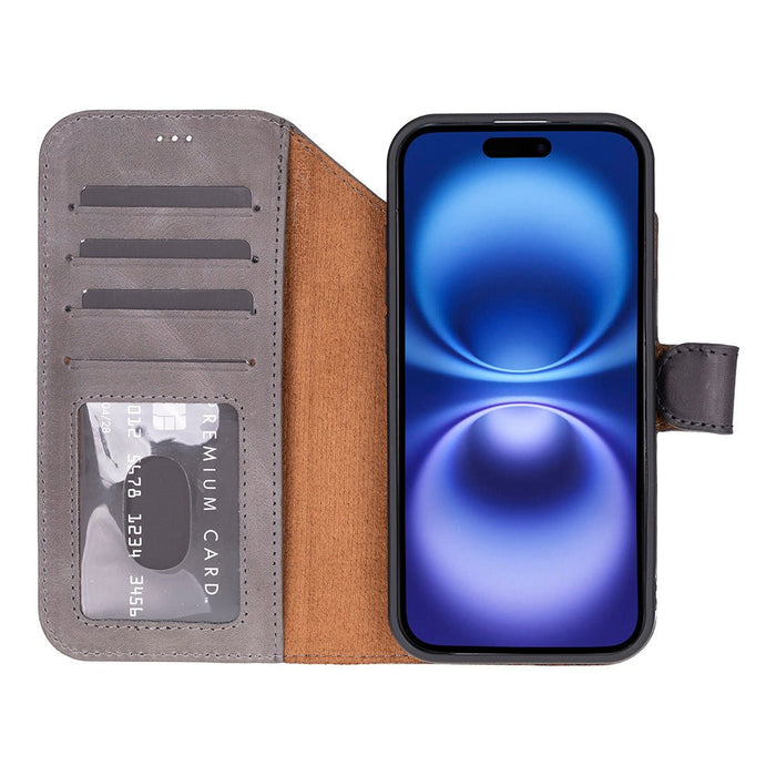 Carter Detachable Leather iPhone Air Wallet Case, Gray - BlackBrook Case
