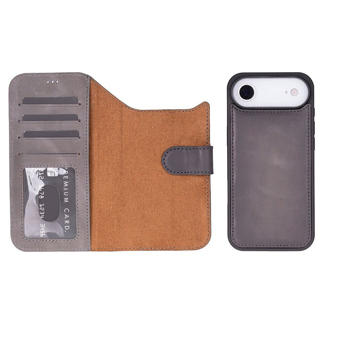 Carter Detachable Leather iPhone Air Wallet Case, Gray - BlackBrook Case