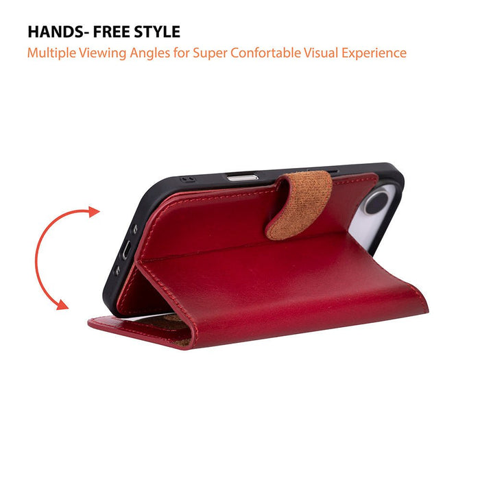 Carter Detachable Leather iPhone Air Wallet Case, Red - BlackBrook Case