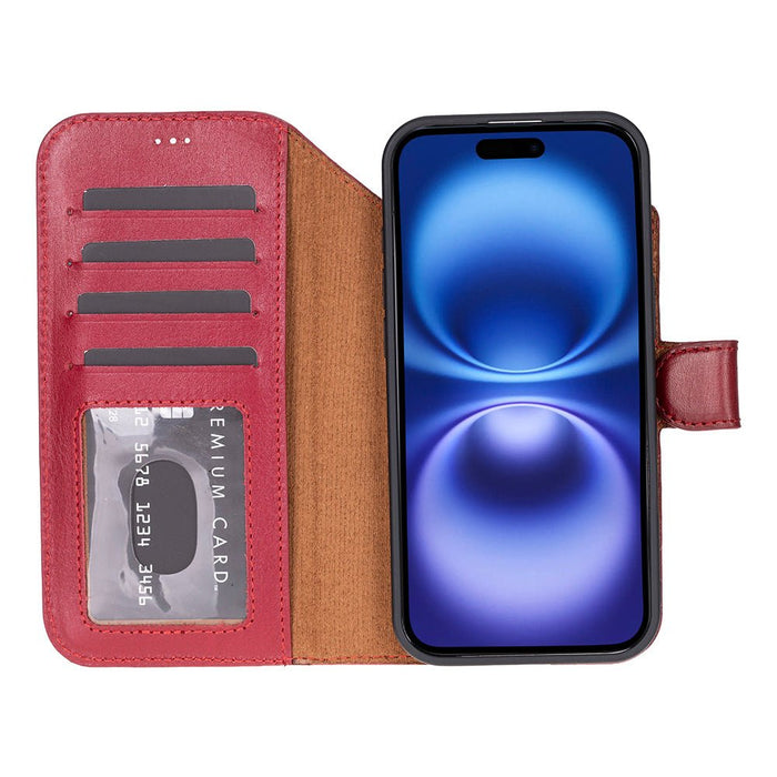 Carter Detachable Leather iPhone Air Wallet Case, Red - BlackBrook Case