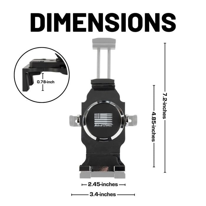 Chrome Anti-Vibration Universal Spring-Loaded Phone Holder with 20mm Ball