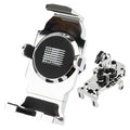 Chrome Anti-Vibration Universal Spring-Loaded Phone Holder with 20mm Connector Nubby Edition