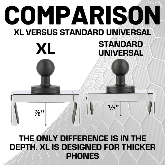 Chrome XL Universal Phone Mount Holder for Oversized Bulky Cases with 20mm Ball Mount