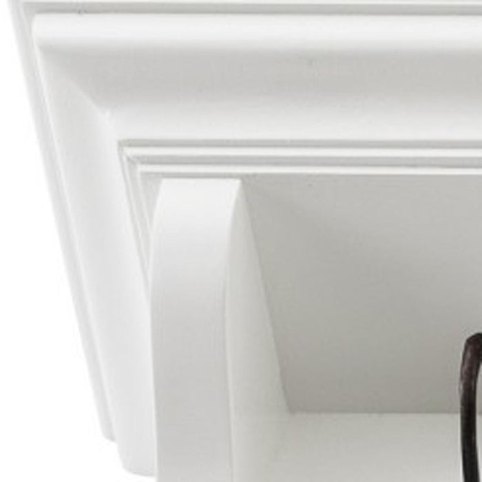 Classic White Wood Wide Eight Hook Coat Rack