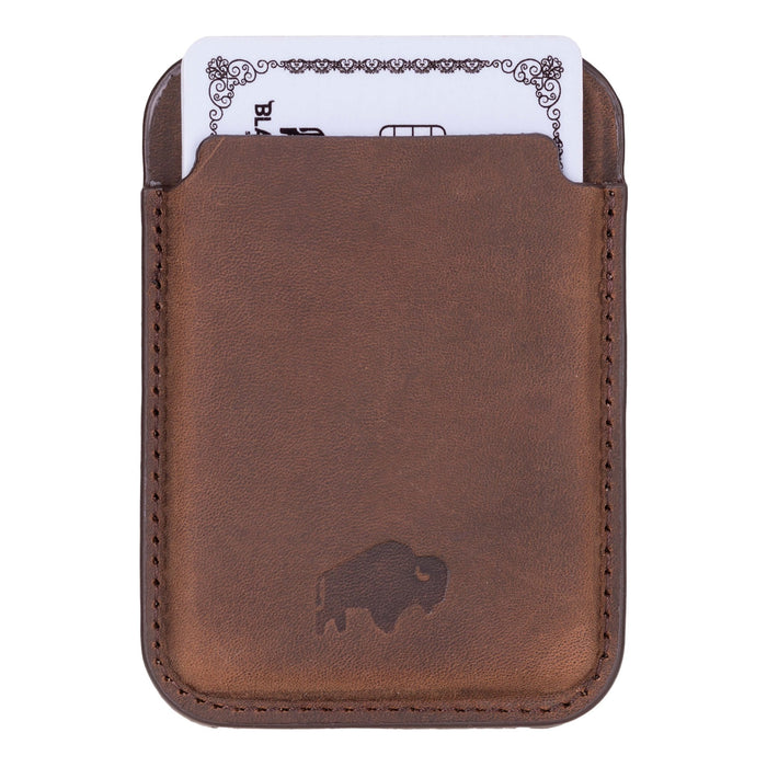 Duke Leather MagSafe Wallet, Distressed Coffee - BlackBrook Case