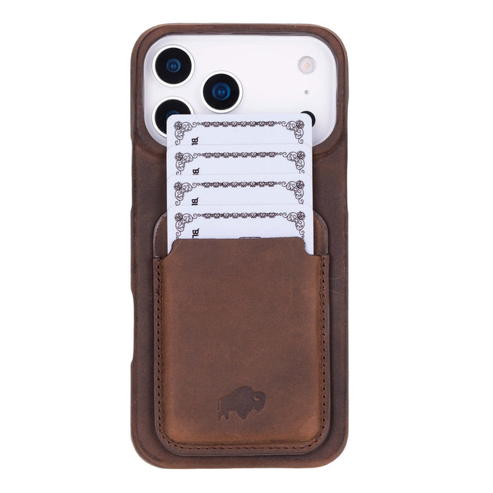Duke Leather MagSafe Wallet, Distressed Coffee - BlackBrook Case