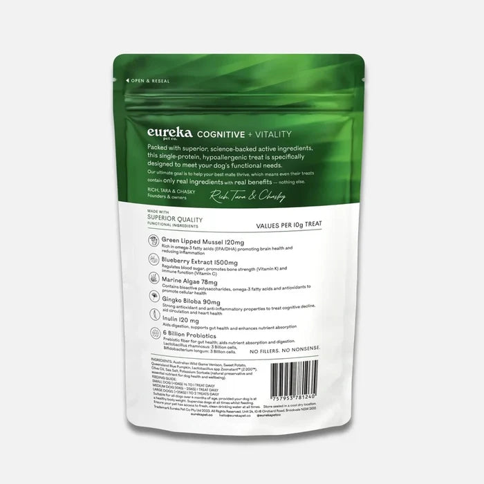 Eureka Cognitive + Vitality Functional Dog Treat 100g
