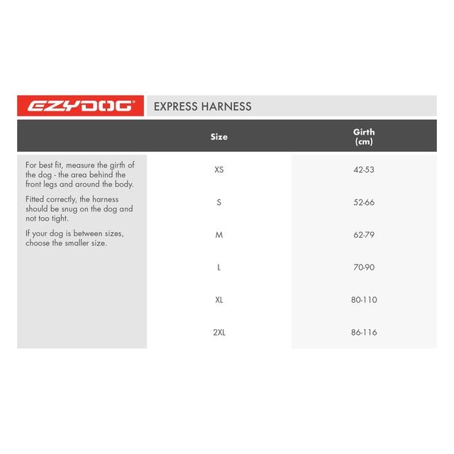 EzyDog Express Red Dog Harness Extra Small
