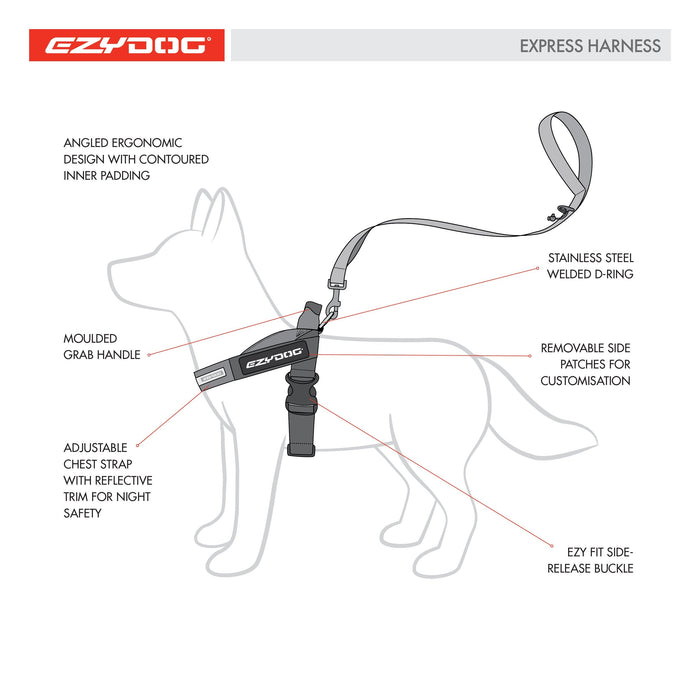 EzyDog Express Red Dog Harness Extra Small