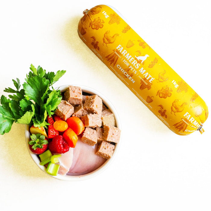 Farmers Mate Chicken Cooked Dog Food Roll 2kg-Habitat Pet Supplies
