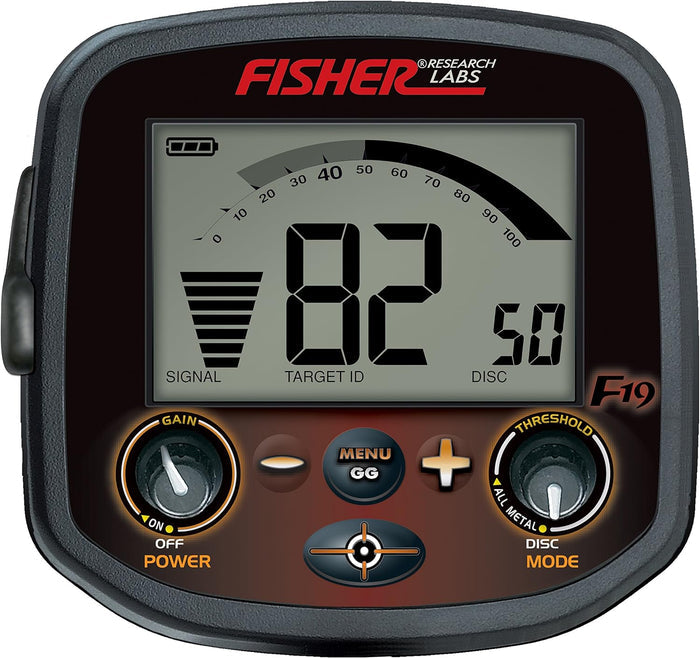 Fisher F19 Metal Detector with 10" or 11" DD Search Coil