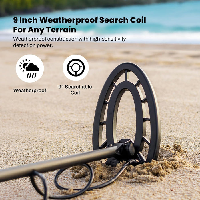Fisher F22 Weatherproof Metal Detector with 9" 0r 11" Waterproof Search Coil