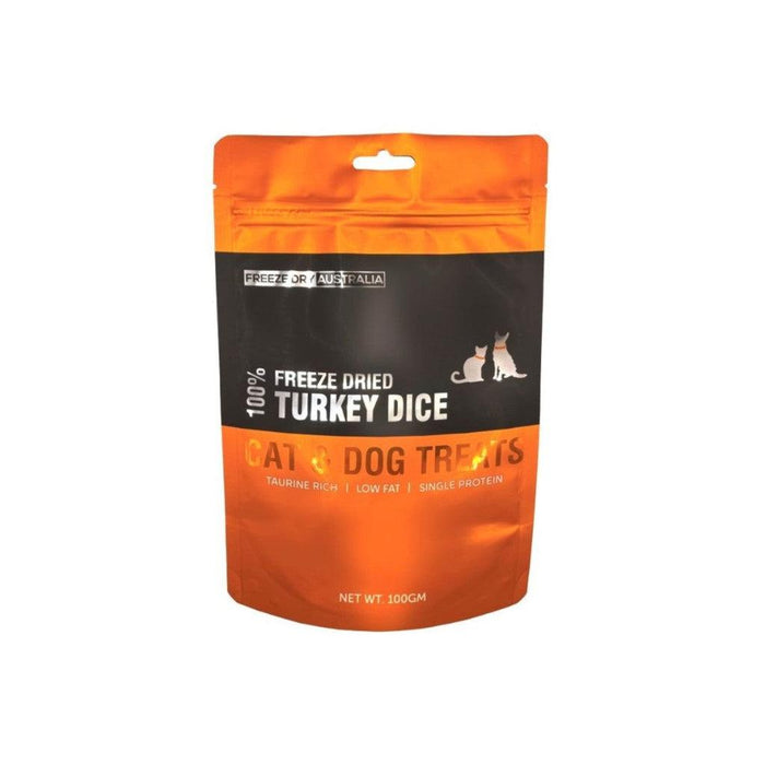 Freeze Dry Australia Turkey Dice Natural Treats for Cats and Dogs 100g-Habitat Pet Supplies