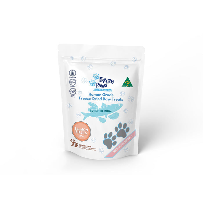 Freezy Paws Freeze Dried Salmon Bellies Dog and Cat Treats 100g-Habitat Pet Supplies