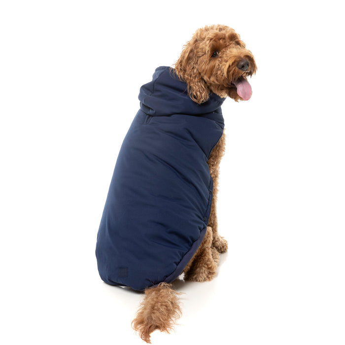 FuzzYard Dog Apparel Essential Padded Hooded Jacket Navy Size 4-Habitat Pet Supplies