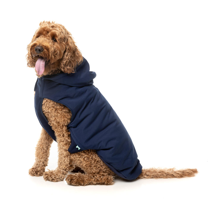 FuzzYard Dog Apparel Essential Padded Hooded Jacket Navy Size 4