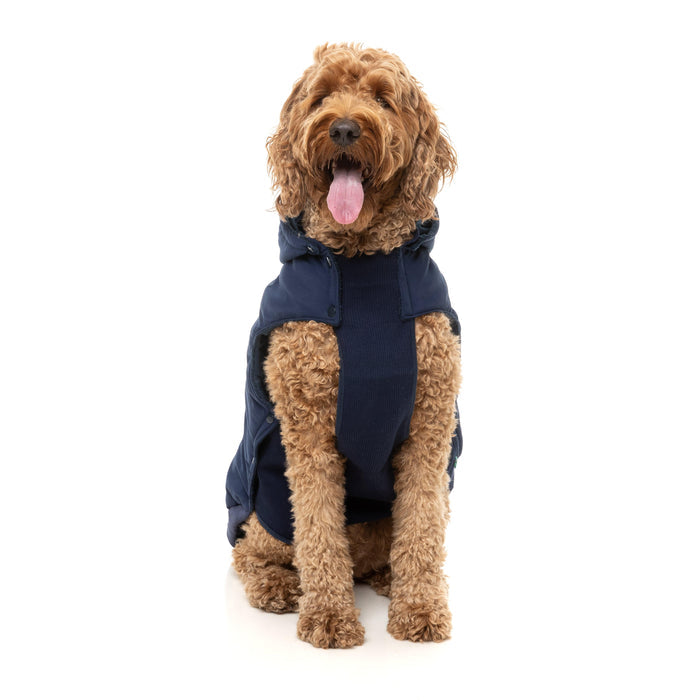FuzzYard Dog Apparel Essential Padded Hooded Jacket Navy Size 4