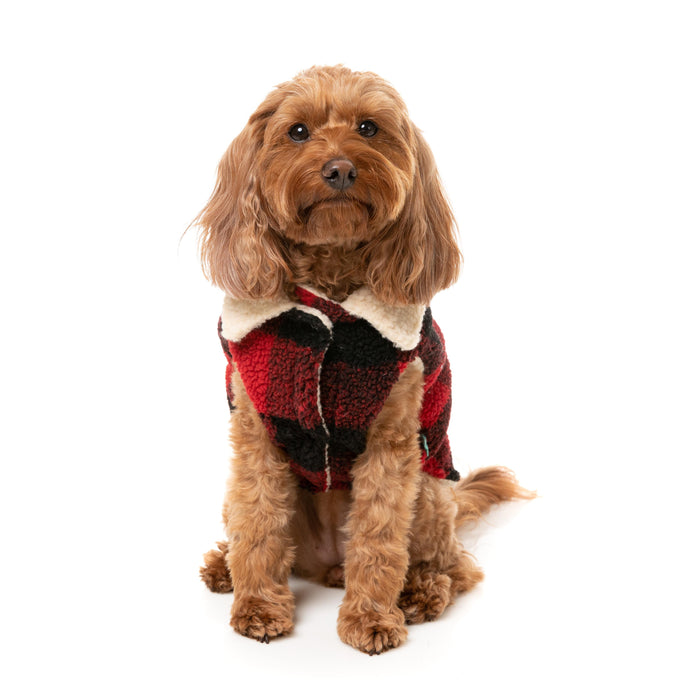 FuzzYard Dog Apparel Jacket Lumberjack Red Size 5-Habitat Pet Supplies