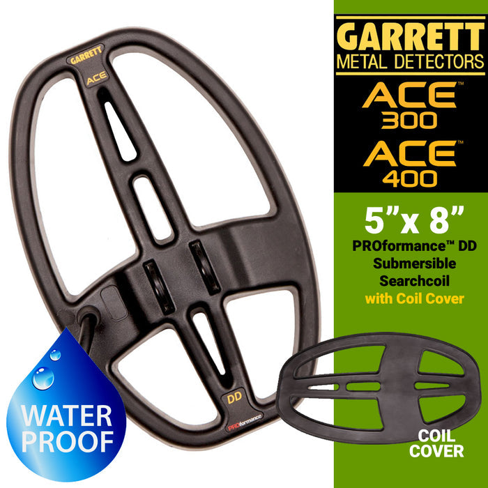 Garrett ACE Series 5" x 8" DD PROformance Search Coil with Cover for ACE 200, ACE 300 and ACE 400