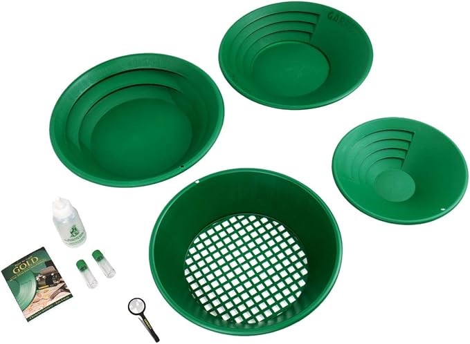 Garrett Deluxe Gold Pan Kit With Magnifier For Prospecting and Mining