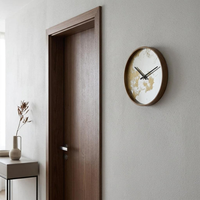 Gold Dust 14" Modern Round Wall Clock