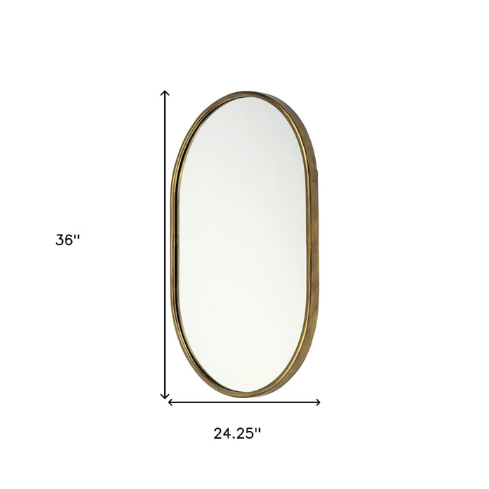 Gold Oval Accent Metal Mirror