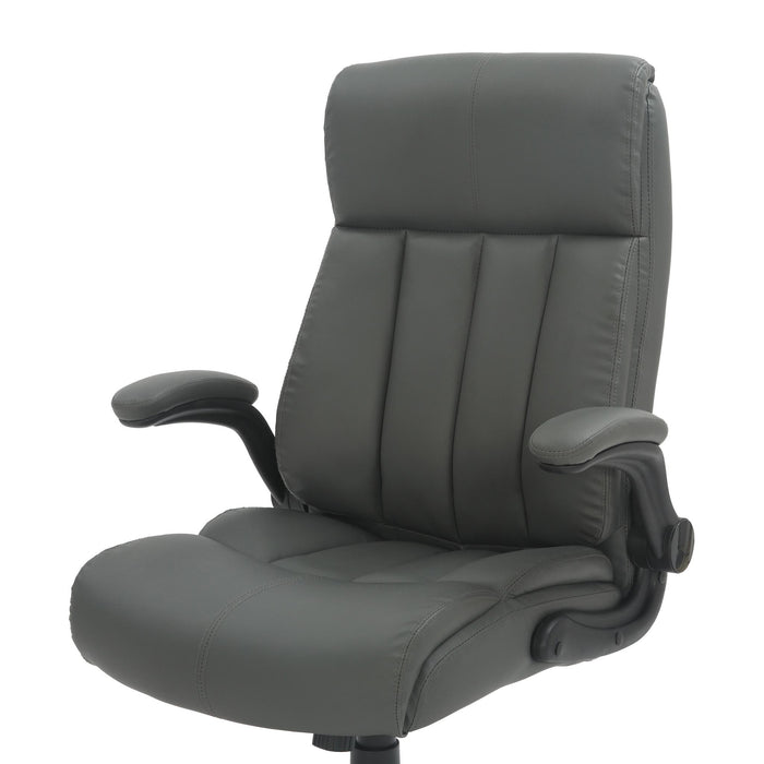 Gray Adjustable Height Swivel Rolling Executive Office Chair